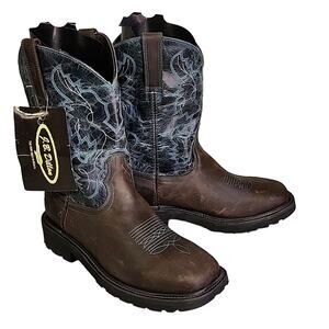 J.B. Dillon JBR1115 Leather Cowboy Western Boots Mens Size 9D NWT